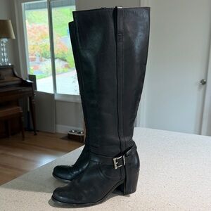 Frye Black Heeled Leather Boots